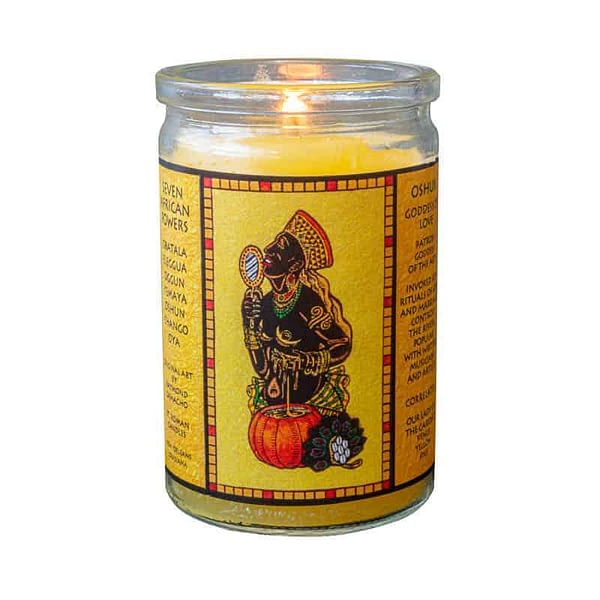 Oshun seven african powers voodoo candle