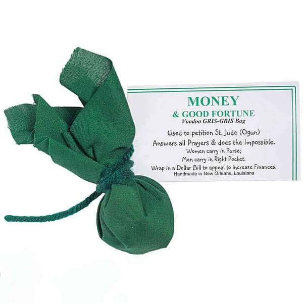 green GRIS-GRIS bag Money and Good Fortune Voodoo Museum