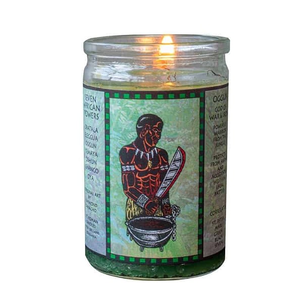 oggun seven african powers voodoo candle